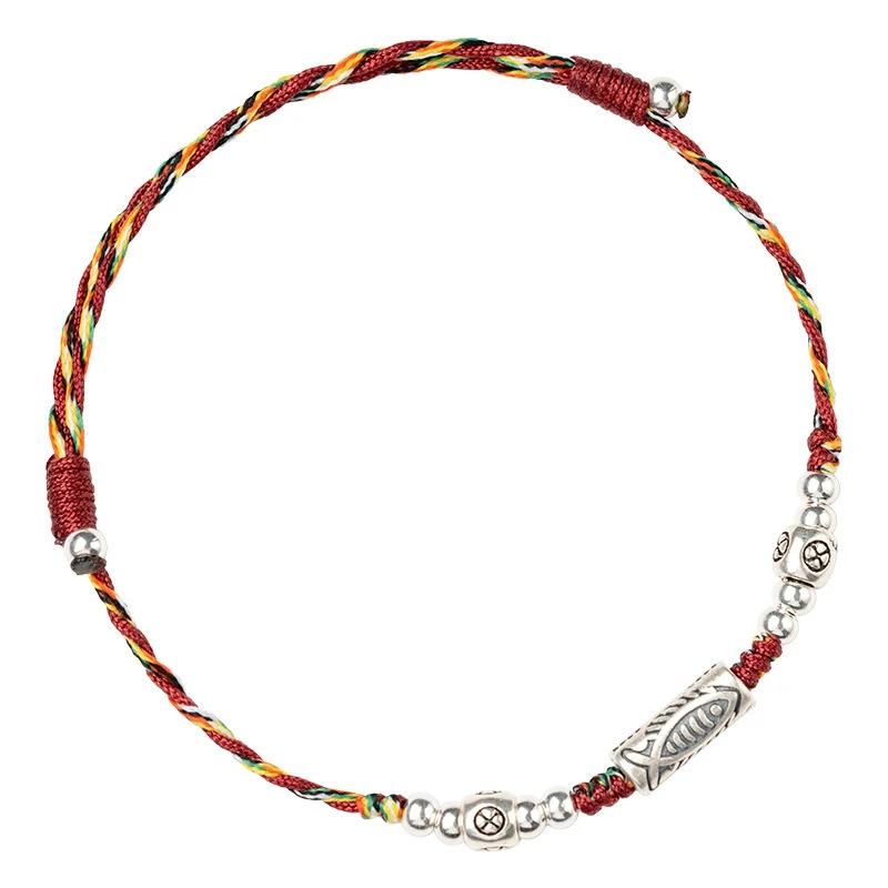 Chinese Style Lucky Koi Fish Handmade Braided String Bracelet Fashion Couple Adjustable Bracelets Friends Birthday Gifts