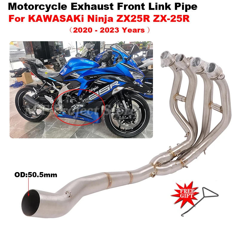 Slip On For Kawasaki Ninja ZX-25R ZX25R ZX 25R 2020 2021 2022 2023 Motorcycle Exhaust System Escape 51mm Front Middle Link Pipe