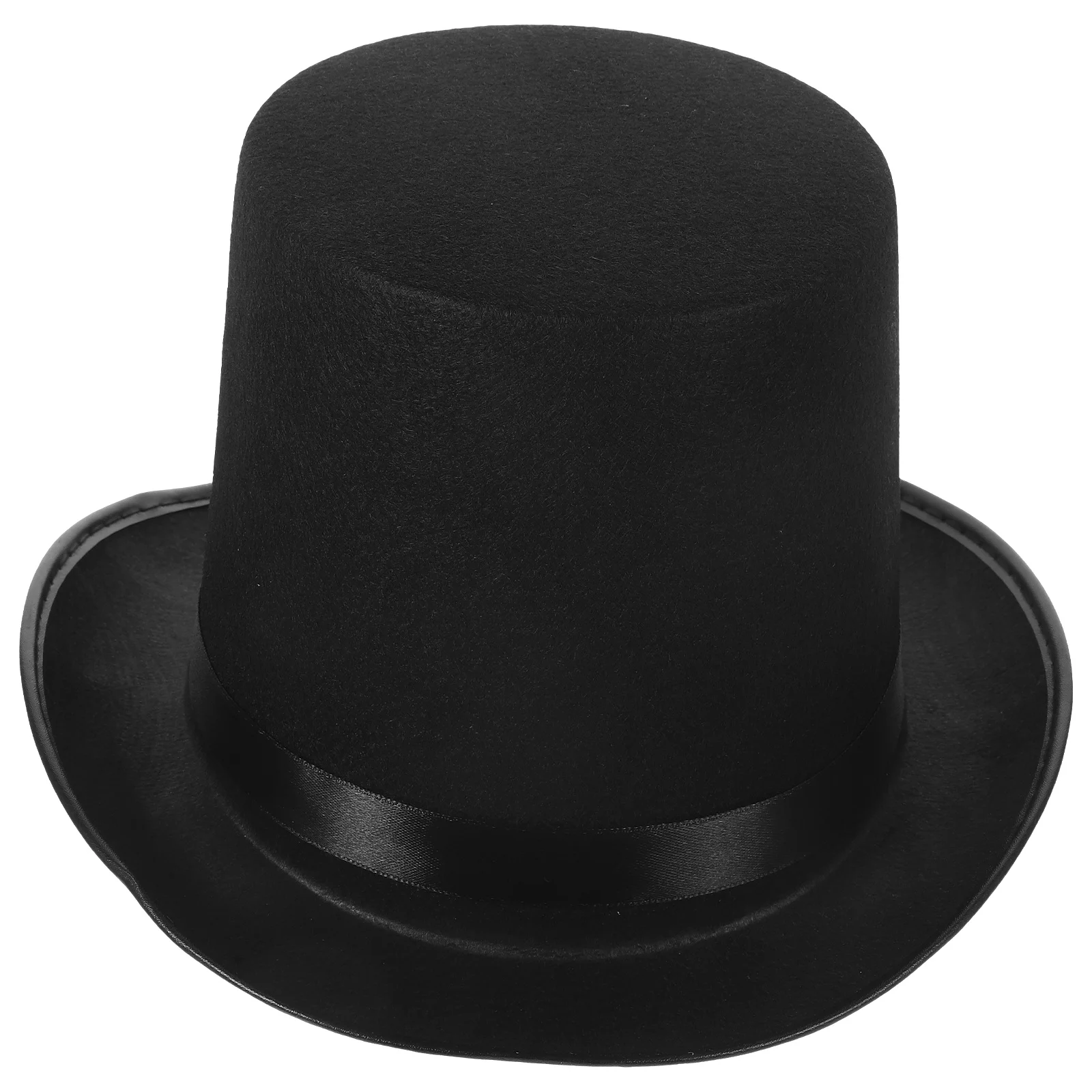 

Black Costume Magician Hat Classic Party Dress Up Premium Nonwoven Material Halloween Steampunk Accessory