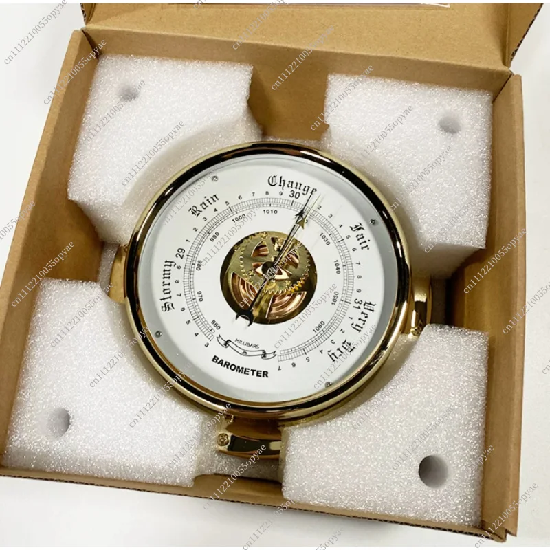 Marine Barometer IMPA 370246 Brass Case Nautical Atmospheric Pressure Gauge Ship Tide Clock Instrument