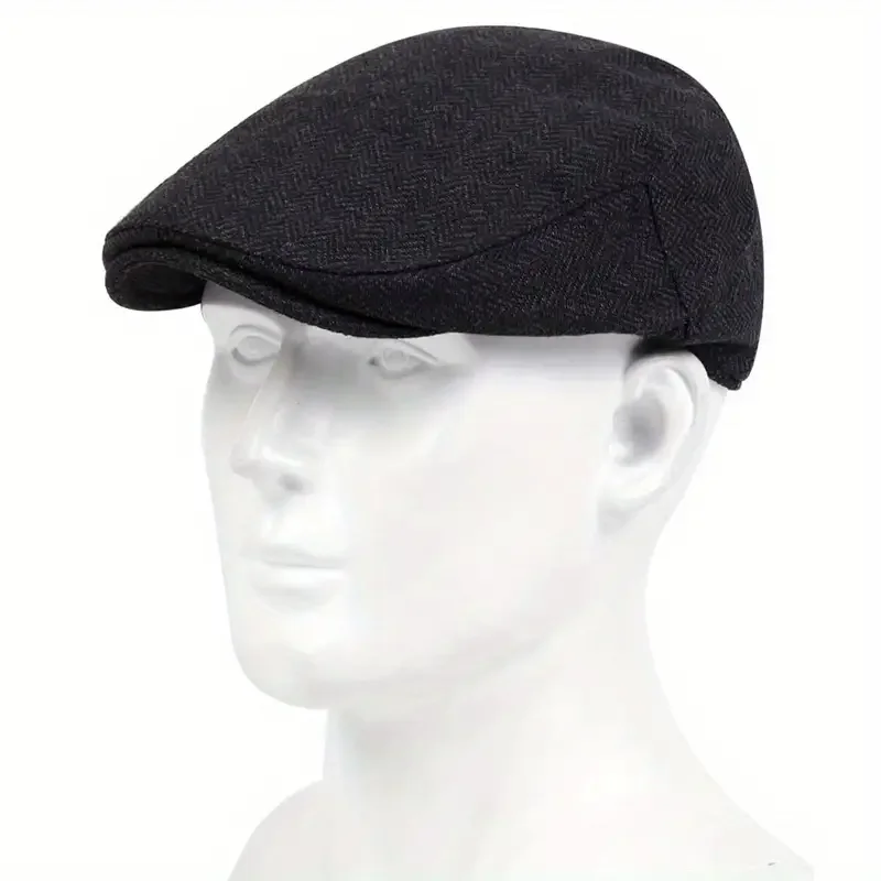 الرجال القبعات قبعة النمط البريطاني 2025 جديد الخريف الصيف الكتان القبعات موضة قبعات مسطحة الكلاسيكية خمر غاتسبي قبعة أجرة فاتحة أوم