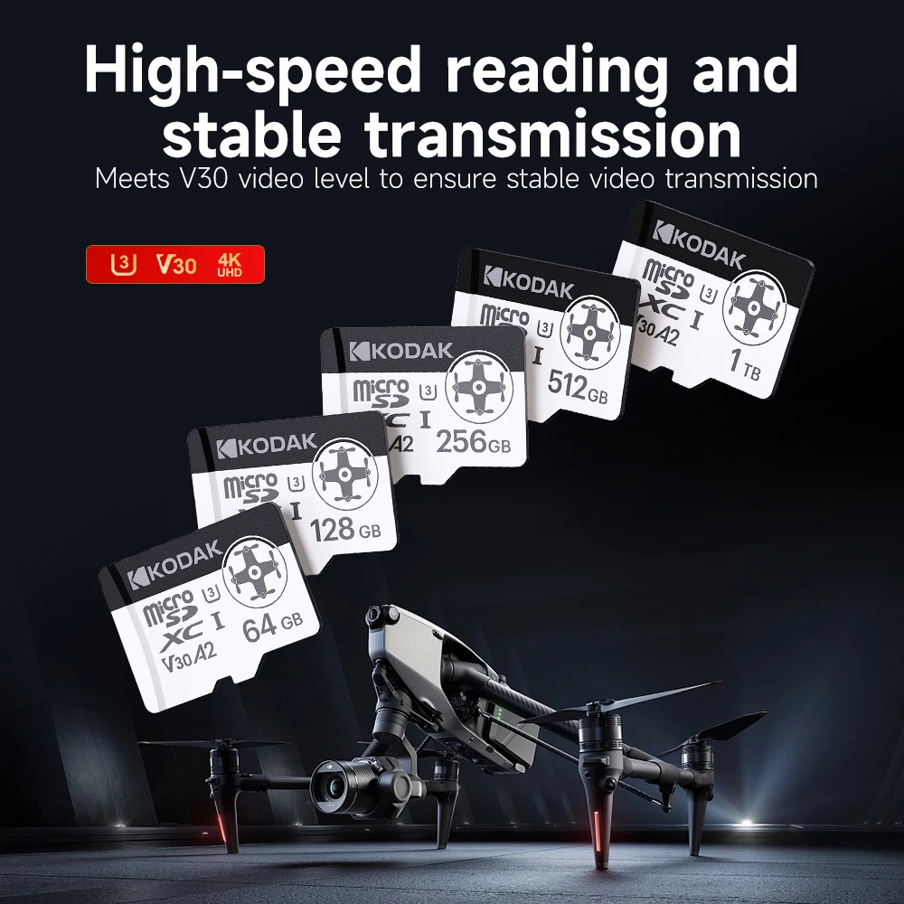 بطاقة Kodak 512GB A2 MicroSD لـ Nintendo Switch 2 Sd Card Express 200 برميل/الثانية بطاقة ذاكرة اللعبة 256 جيجابايت 128 جيجابايت U3 V30