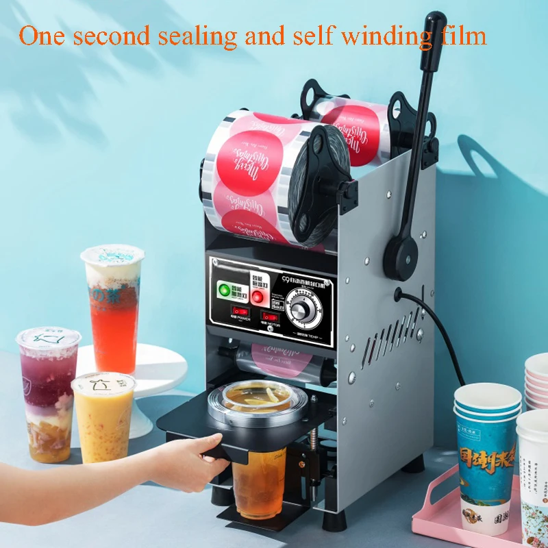 Manual Plastic PP Paper Bubble Tea Cup Sealer Hand Held Electric Drink Pressure Sealing Machine Milk Closure Lid Film