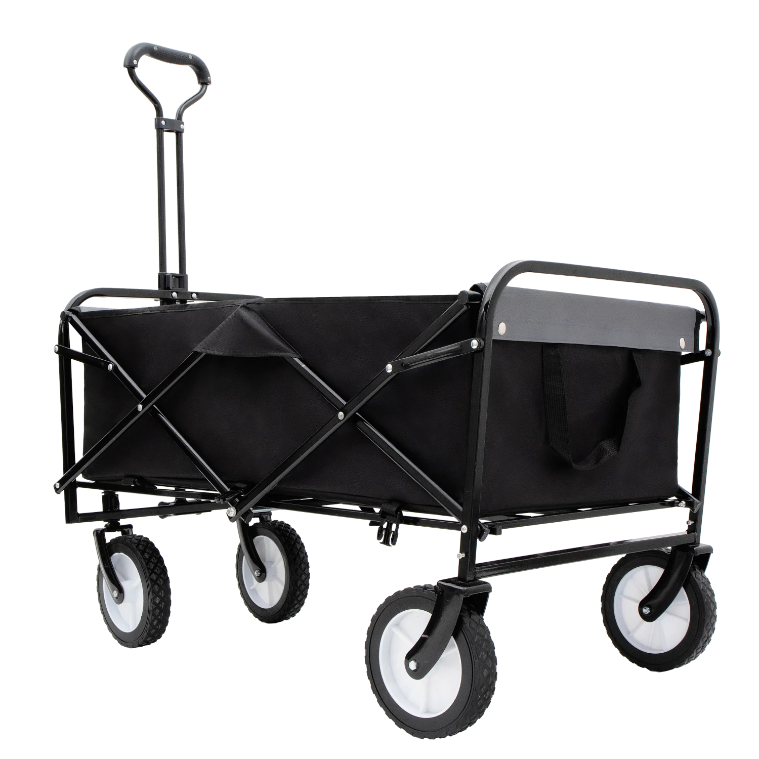 

Collapsible Foldable Wagon Cart with strapping system Beach Wagon Utility Cart Utility Wagon Grocery Cart for for Camping Shoppi