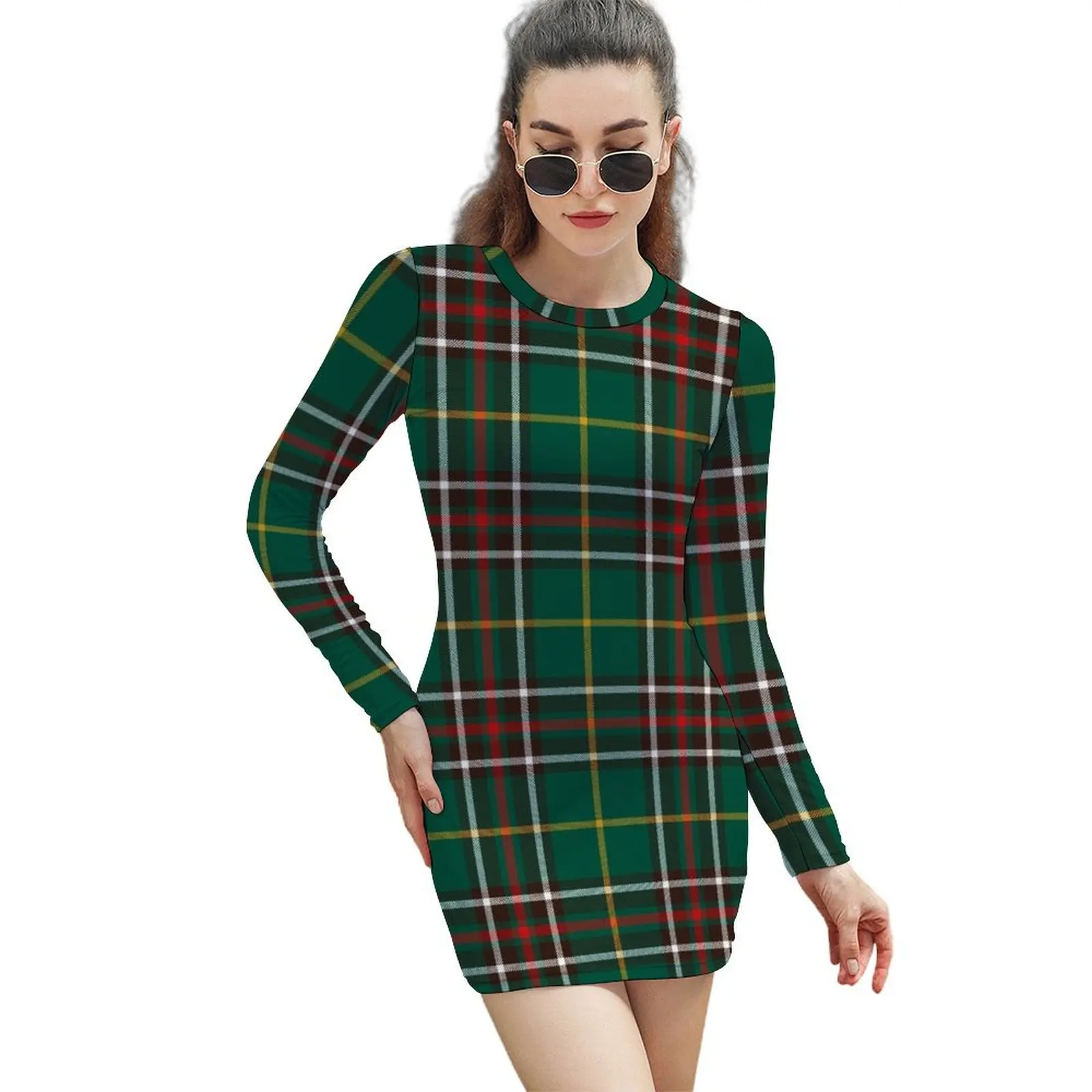 

NEWFOUNDLAND & LABRADOR Province's Official Tartan, Canada Long-Sleeved Sheath Dress Prom gown women clothing 2024 new arrivals