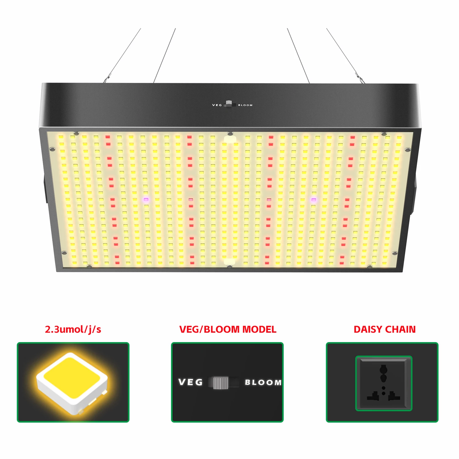 

2023 LED Grow Light 100W/150W Full Spectrum Phytolamp 576PCS LEDs High PPFD for Indoor Hydropnic Plants VEG/Bloom