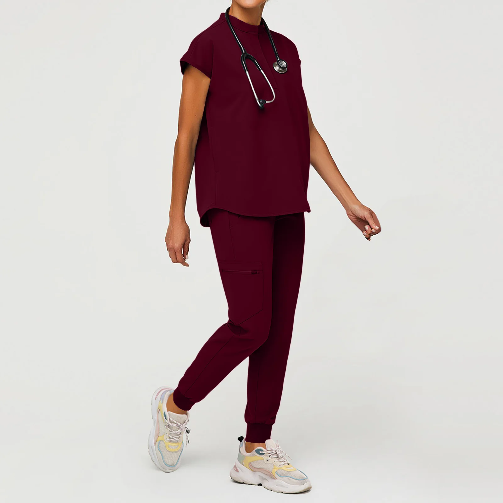 Лидер продаж, дышащие прочные скрабы, рабочая одежда, мужская униформа для медсестры, врача, здравоохранения, аптеки, топ с короткими рукавами, брюки