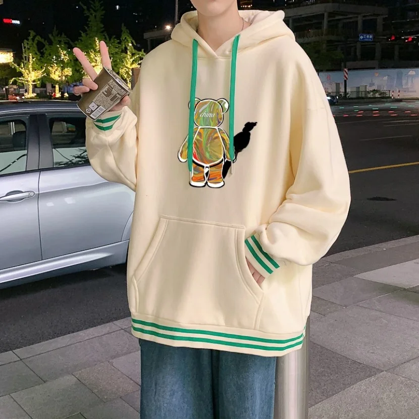 

Hooded Sweatirt Men's Spring Autumn American Sle Heavyweight Jaet Casual Loose Sportswear Trendy Youth Clothing