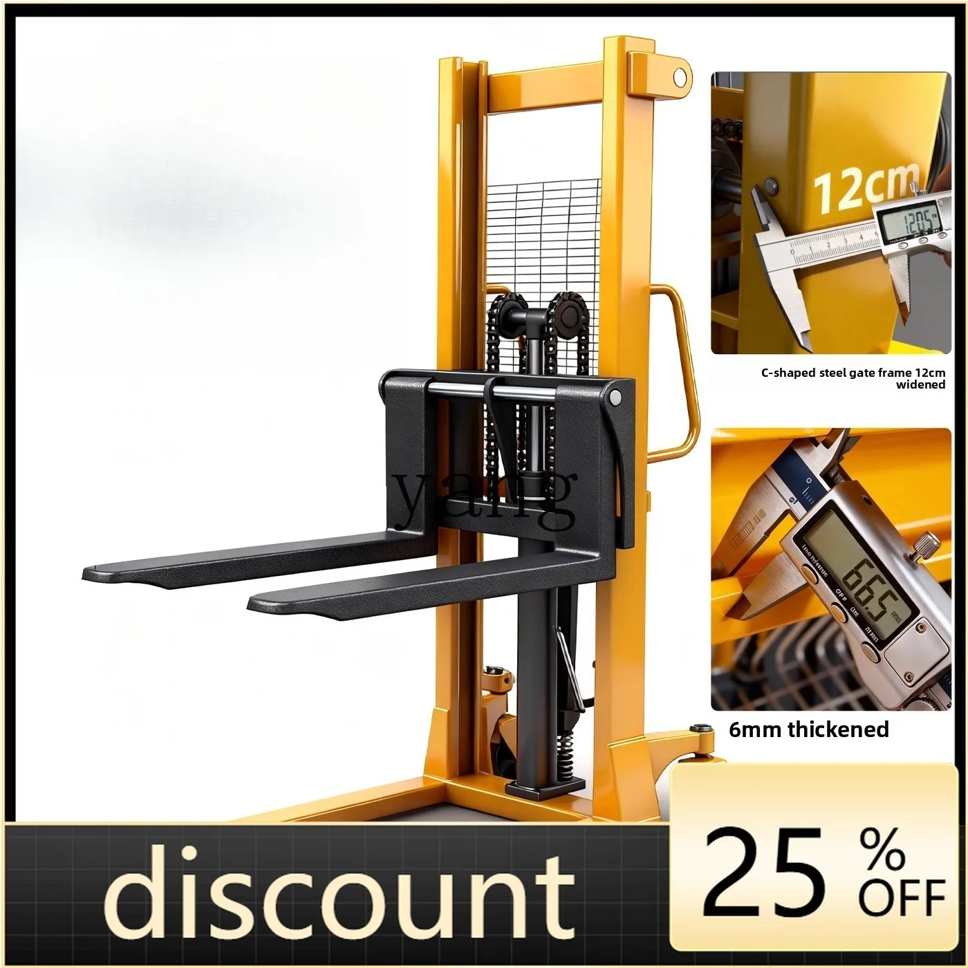 LMM manual stacker truck hydraulic lift oil pressure rise handling truck
