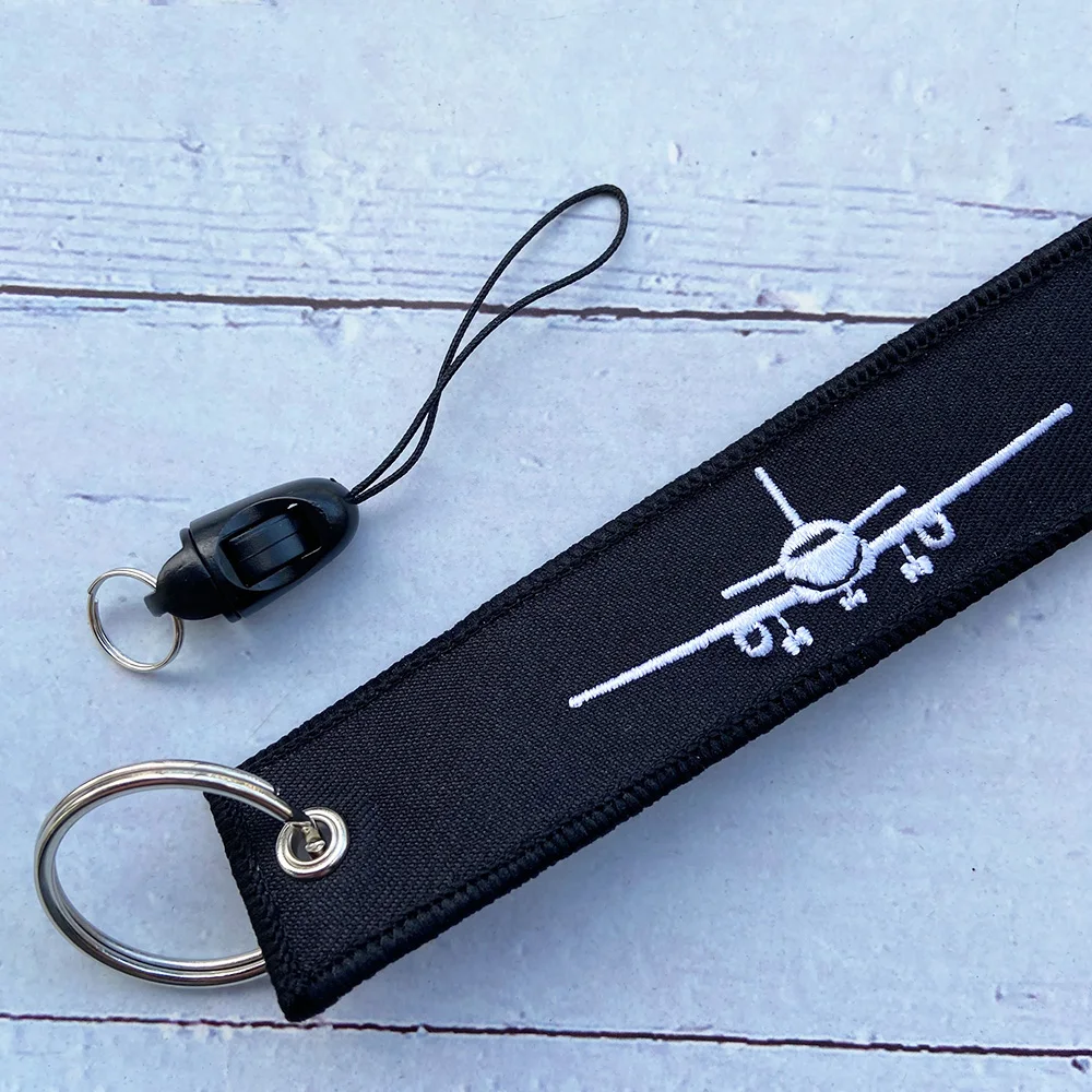 1 Set Side A CABIN CREW Side B Plane Bracelet Phone Strap Embroidery Keys ID Card Gym Straps USB Badge Holder for Aviator