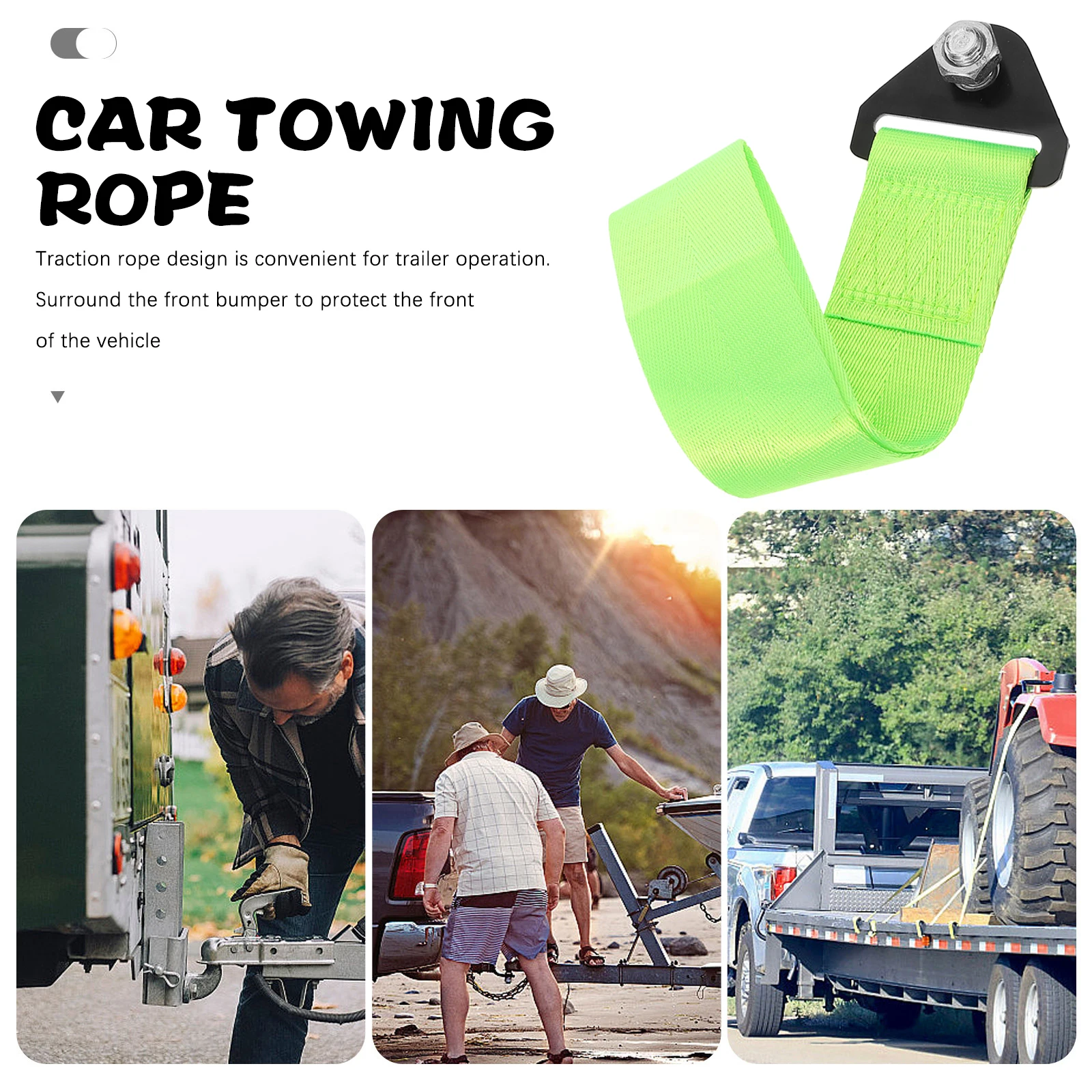 

Car Tow Fluorescent Green Racing Strap Metal Hooks for Car Bumper Tow Strap With Hooks Decorations Automotive Accessories