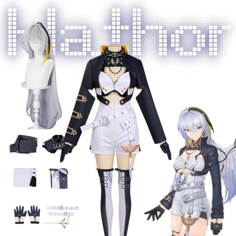 

Neverness To Everness Hathor Full Set Cosplay Outfit Game Character Hathor Cos Cropped Coat Top Shorts Socks Gloves Necklace