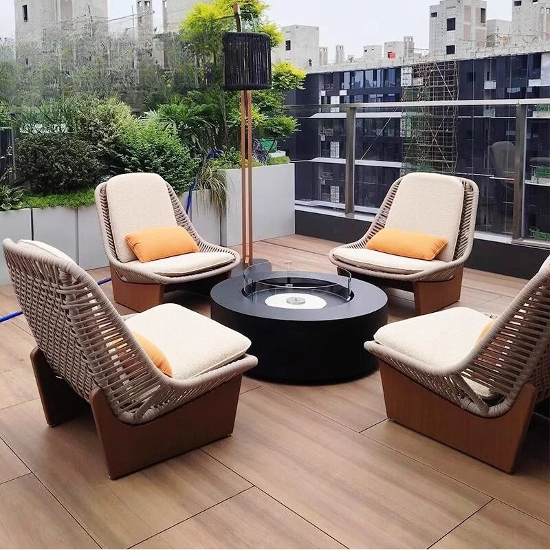 Outdoor sofa rattan courtyard furniture waterproof homestay model room hotel villa balcony leisure designer combination