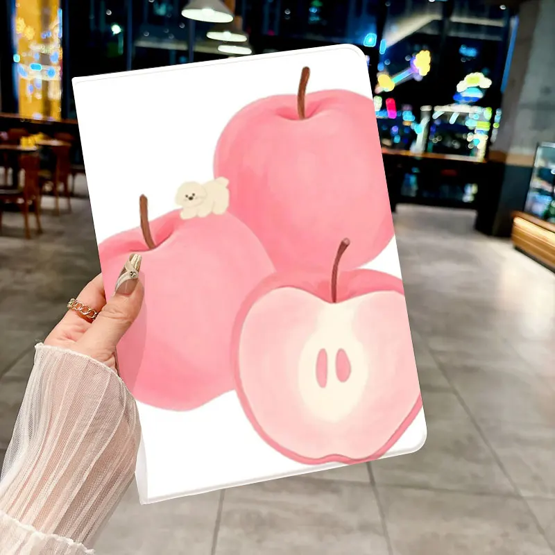 

Милый чехол с рисунком розового яблока для iPad pro 10/11 дюймов 2020/6/7/8/Air 3rd/Air 4-го/9 поколения/Air 5-го поколения 2022/Air 11