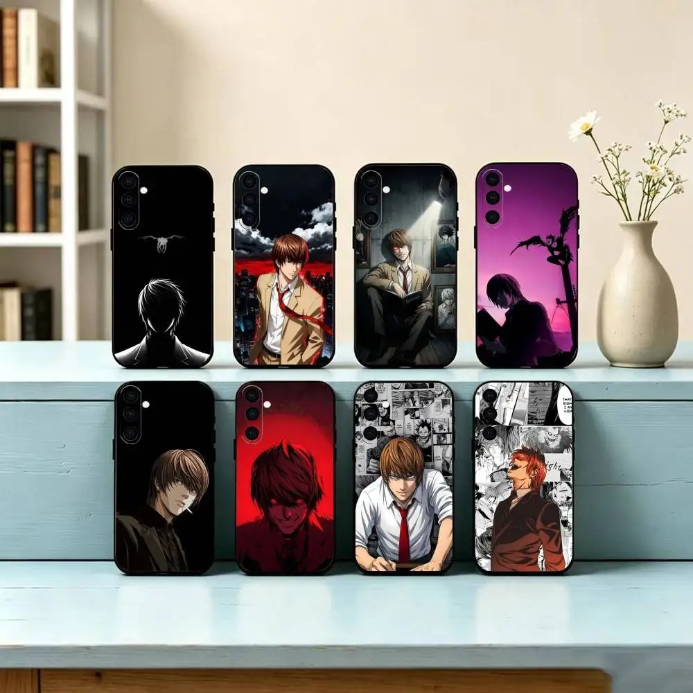 Death Note Schemer L-Light Yagami Phone Case Black Silicone Soft For Samsung Galaxy A73,A72,A71,A70,A53,A52,A51