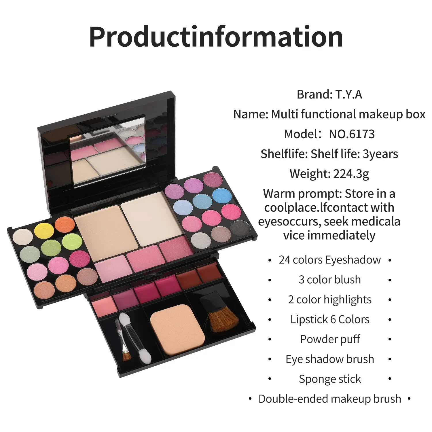 Make-up-Sets, komplette Sets für Frauen, multifunktionale All-in-One-Box, 35 Farben, Gesicht, Lippenstift, Lidschatten, Augenbrauenpinsel, Make-up-Palette