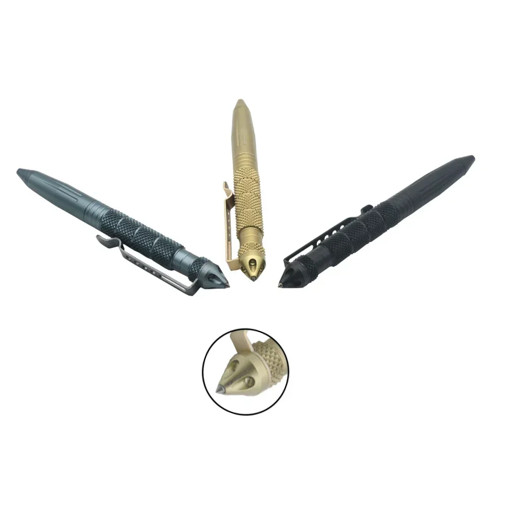 Self Defence Tactical Pen Pocket Aluminum Anti skid Military Pen Tungsten steel head Defense Pen Glass Breaker Survival Kit Pens