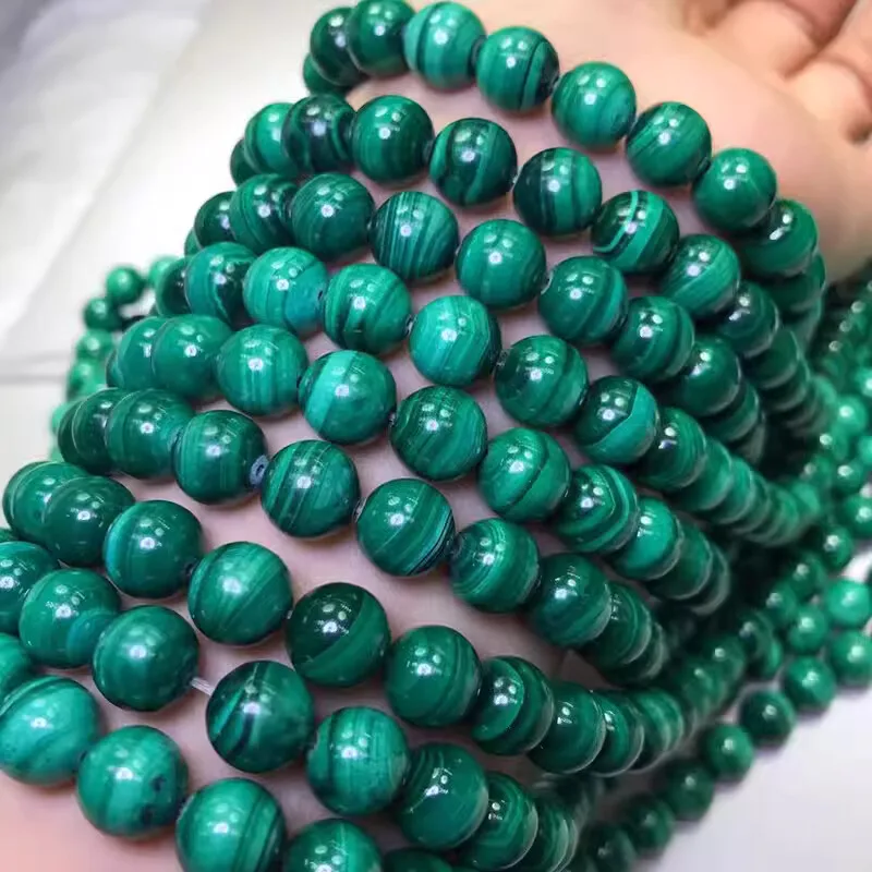 

Malachite round green 2/3/4/5=6/8/10/12mm 38CM for DIY jewelry making FPPJ wholesale beads nature loose beads