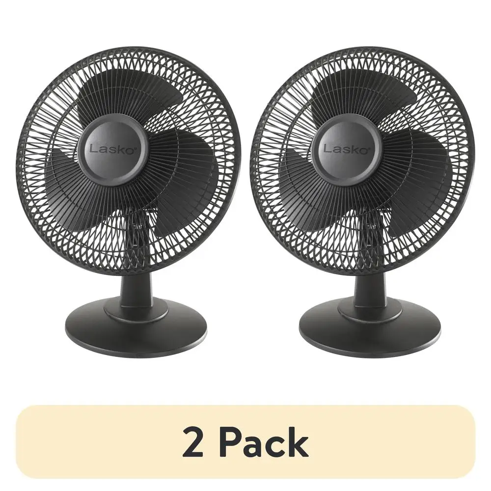 مروحة طاولة متأرجحة 12 بوصة 3 سرعات، مروحة تبريد محمولة مع رأس خلفي مائل، مثالية للاستخدام المنزلي والمكتب الداخلي، عبوة من قطعتين