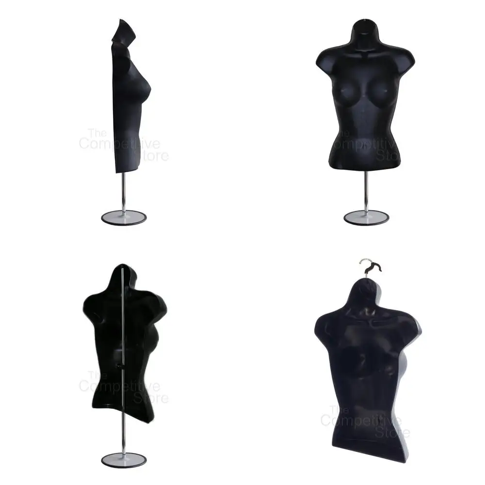

Манекен мужской с полой спиной, складной, для демонстрации одежды, размер S-M, черный (1 шт.)