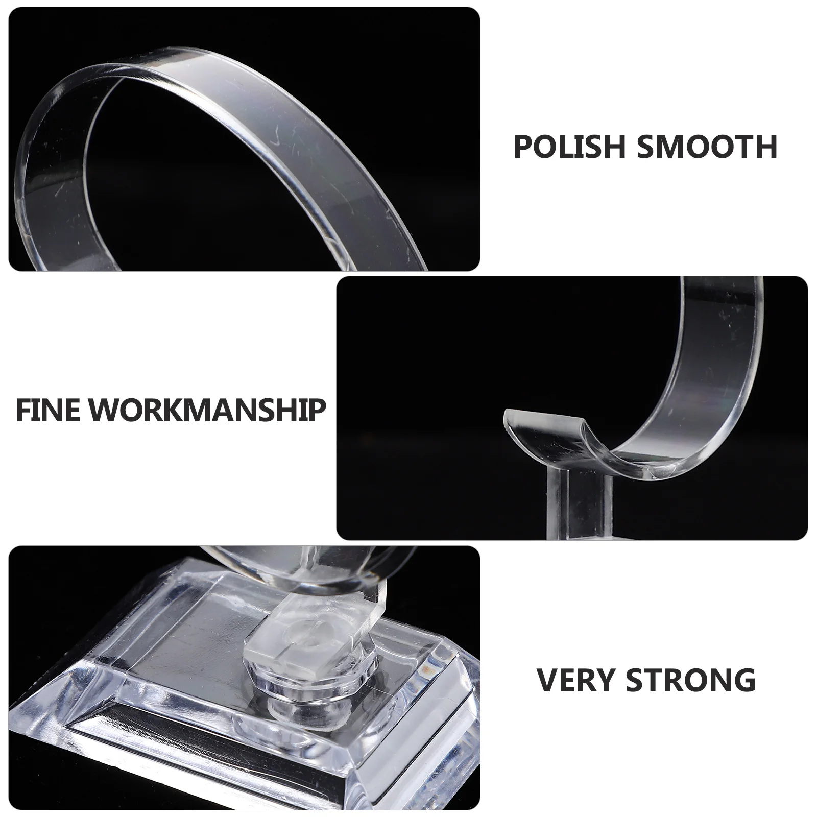 

8pcs Watch Display Stand Clear Plastic Watch Holder C-Shaped Base For Bedroom Store Use Durable Jewelry Organizer Tabletop