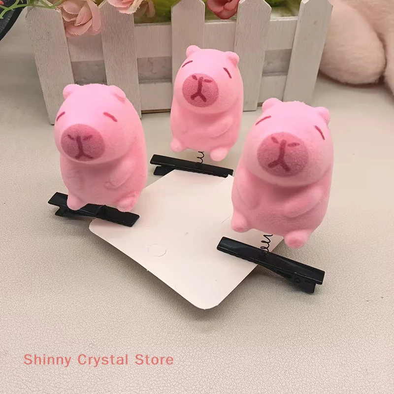 

10Pcs Cartoon Pink Capybara Hair Clip For Women Girls Cute Capybara Hair Accessories Funny Kawaii Children Headwear Gifts