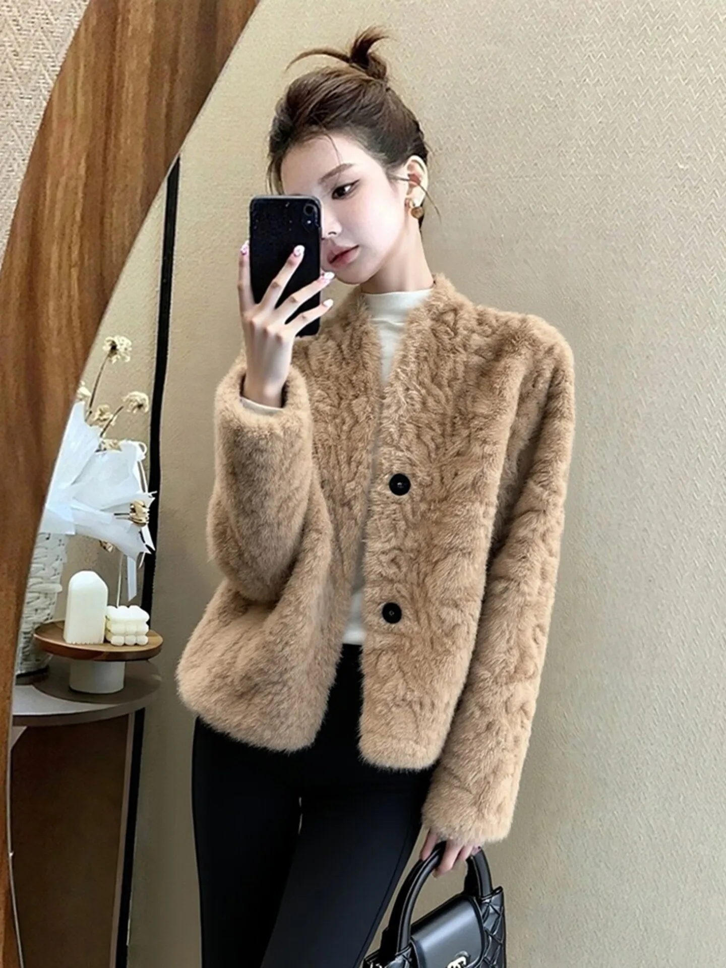 

i Color Fur Jaet Women Winter Faion Thiened ort Ele Sle Beautiful Personali Youthful Looking Top Quali Coat