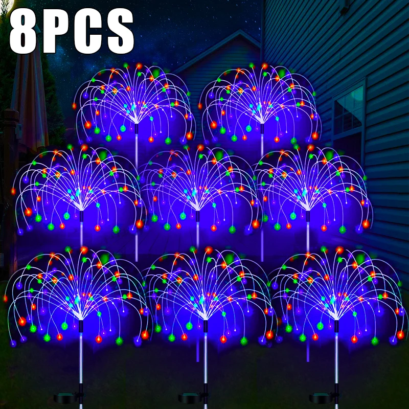 LED Solar Firework Lamp Outdoor Garden Decor Pathway Fairy Lights Waterproof Christmas Yard Balcony Patio Lawn Solar Light