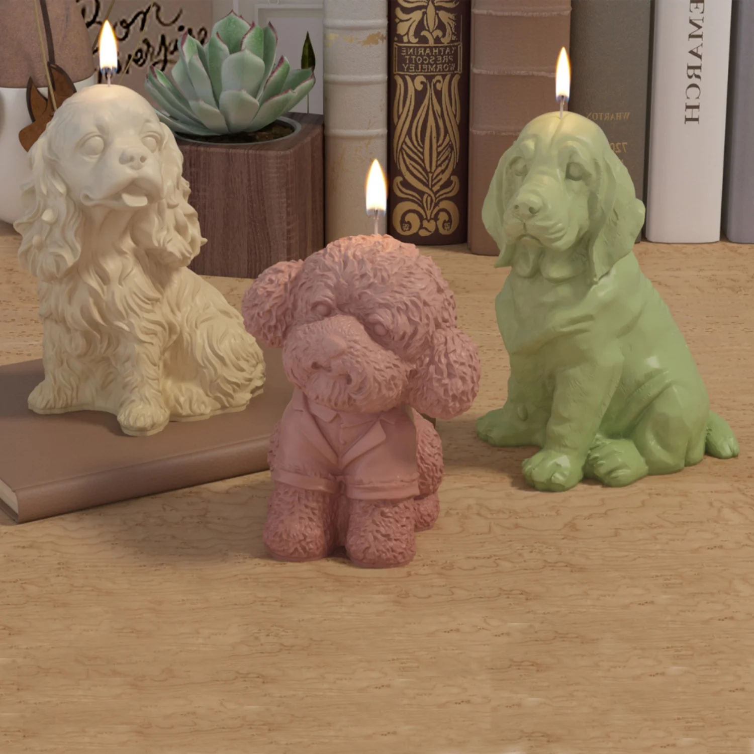 3D 개 고양이 실리콘 양초 금형 DIY 귀여운 동물 크리스탈 수지 금형 접착제 석고 비누 금형 양초 만들기 홈 장식 공예