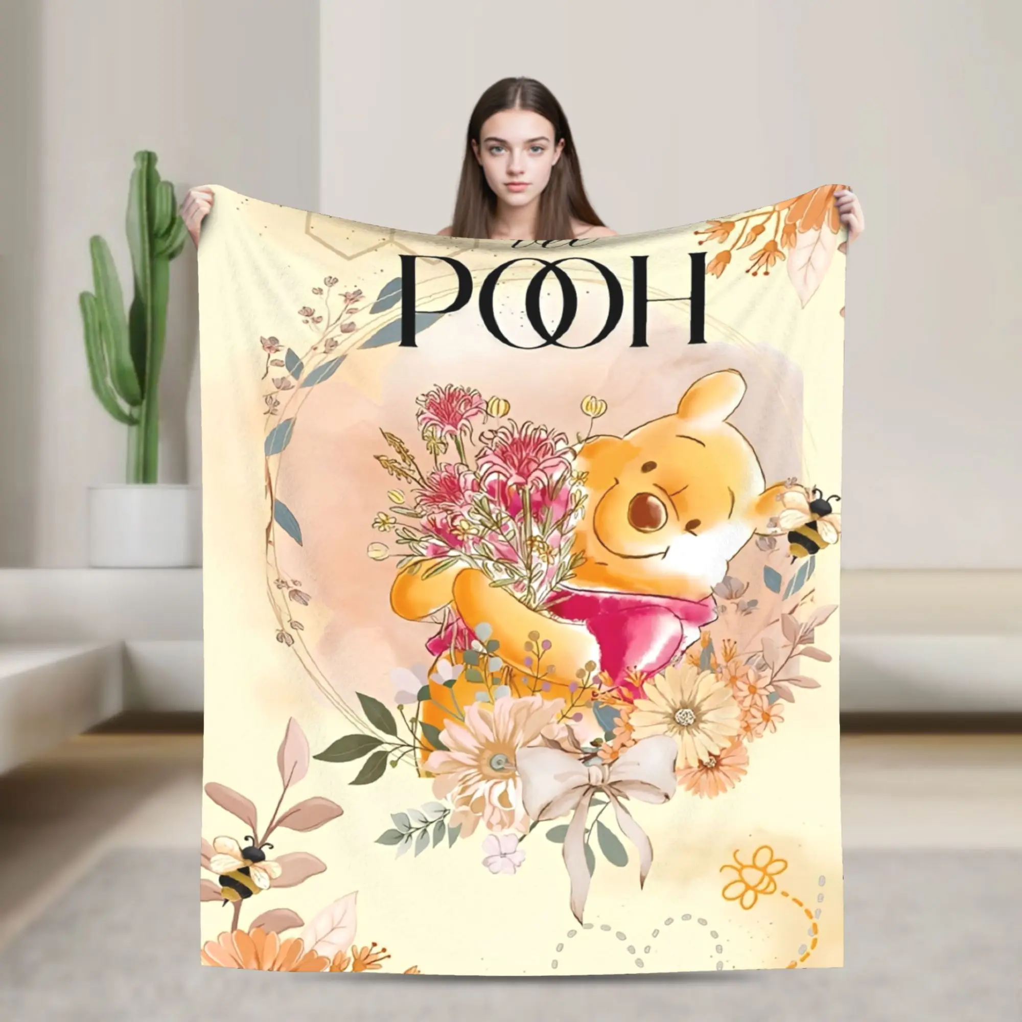 

Winnie the Pooh Cartoon Blanket Warm Cozy Fluffy Throw Blankets for Sofa 50x60 Inch Multi-size Rug Piece