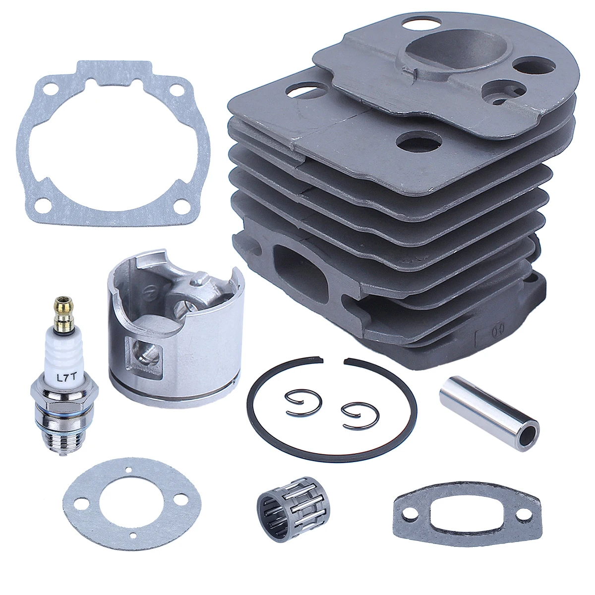 46mm Nikasil Cylinder Piston Kit for Husqvarna 51 Rancher Chainsaw Cylinder Assembly + Piston Kit + Needle Bearing Replacement