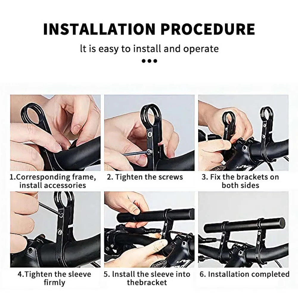 20cm Aluminum Alloy Bicycle Handlebar Extended Bracket Mountain Bike  Front Light Bracket Extender Rack Parts