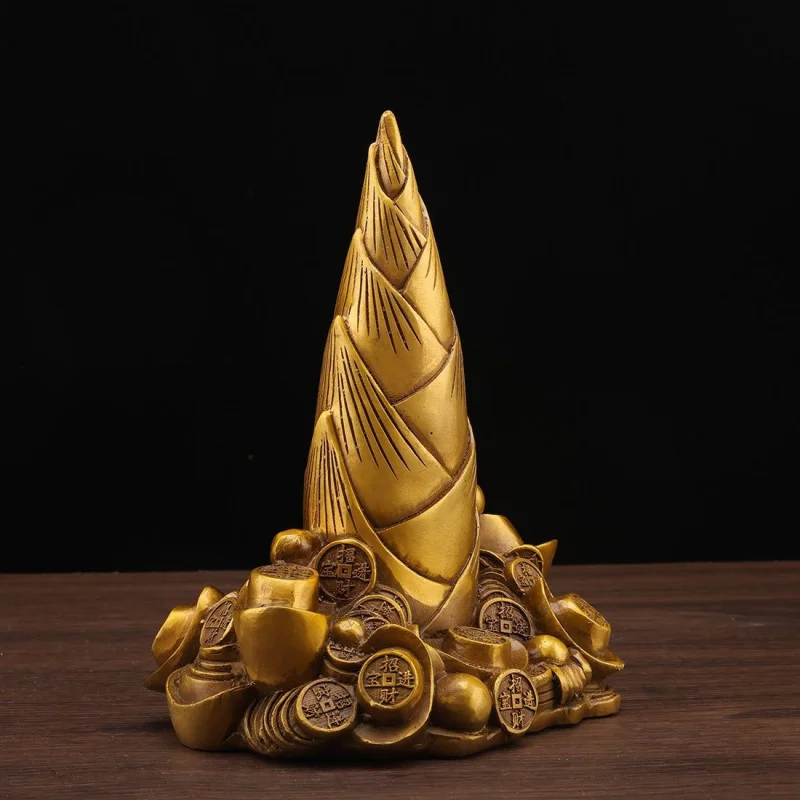 Pure Copper Bamboo Shoots Symbolizing Continuous Progress Prosperity, Attracting Wealth And Career Advancement, An Office De