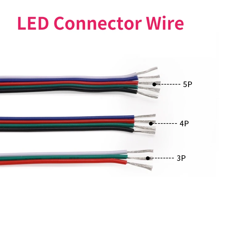 1 Meter 22AWG 3/4/5 Pin LED Connector Wire Electrical Wire LED Strip Connector Cable Extension Line