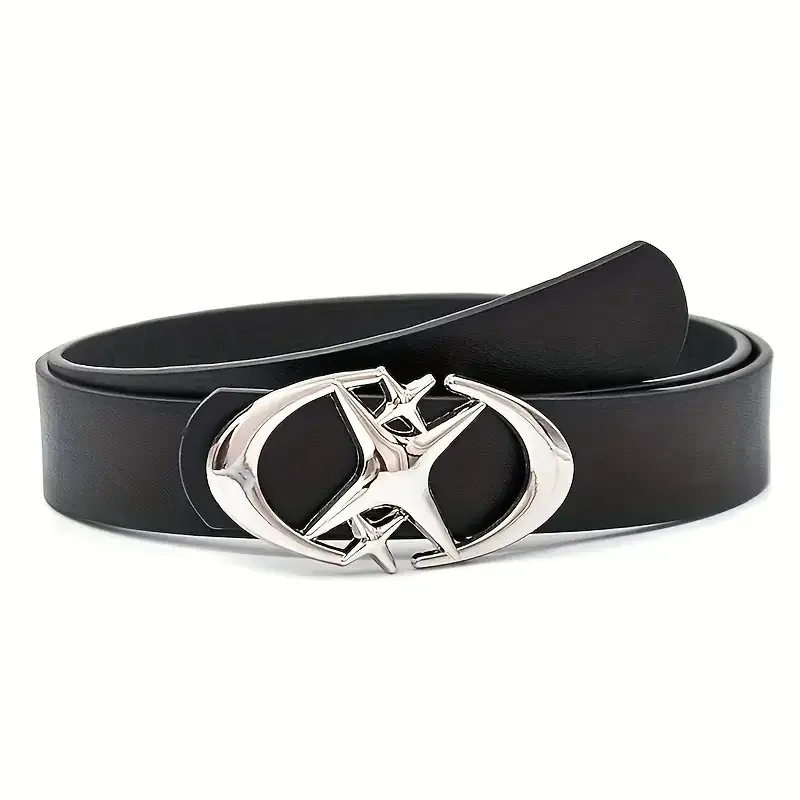 

Stylish Oval Cross Metal Buckle Belt - Durable, Simple, and Universally Compatible - Unisex Gift Idea for Men and Women