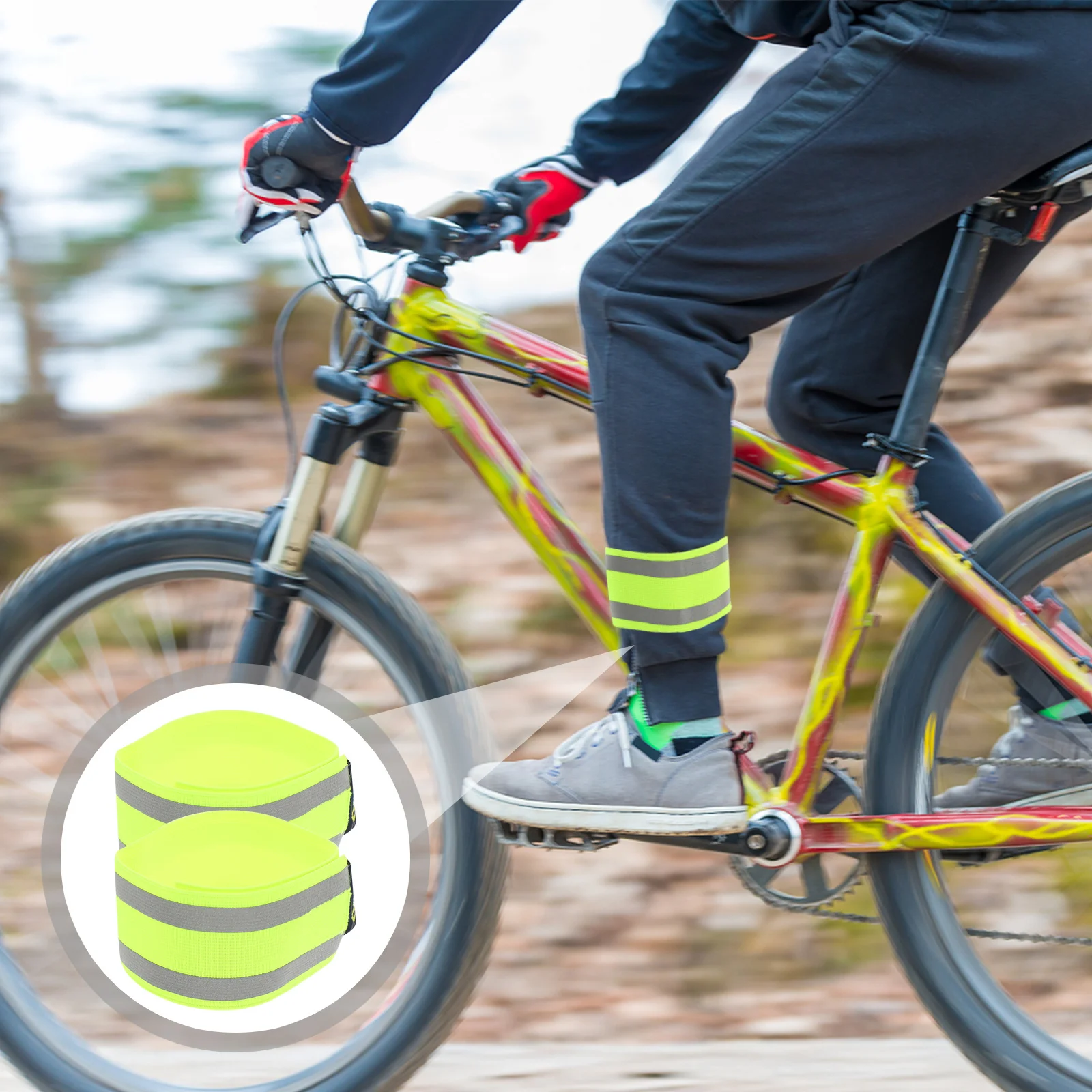 قطعتان من الأساور العاكسة للجري الليلي وركوب الدراجات وأشرطة أمان عالية الوضوح قابلة للتعديل في الهواء الطلق وحزام للساق للجري #3