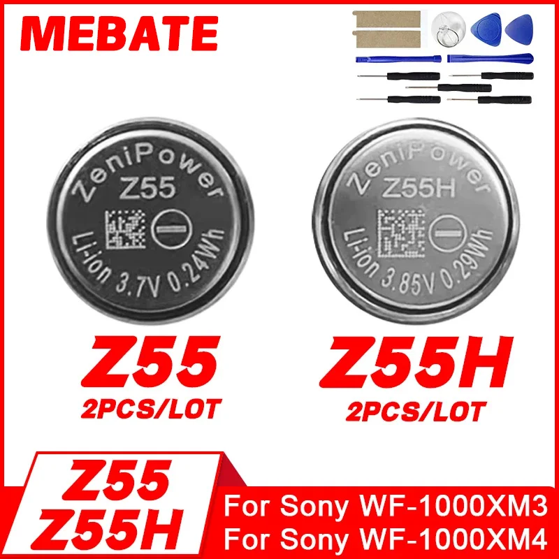 

2 шт./лот Z55 Совершенно новая сменная батарея для Sony WF-1000XM3, Z55H для WF-1000XM4 TWS, батарея для наушников, инструменты для демонтажа