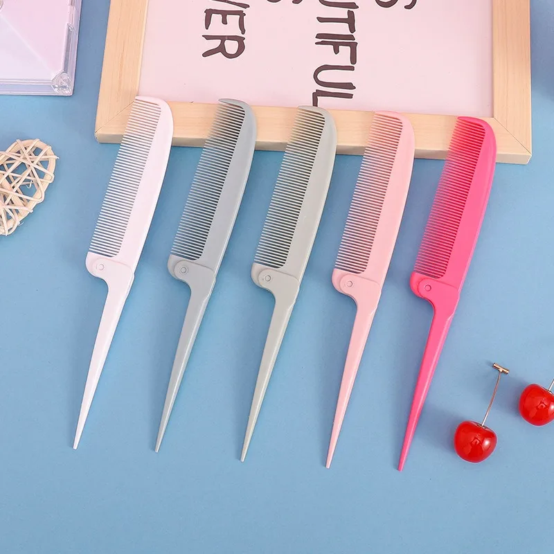 

kids Professional Folding Hair Comb Portable Rattail Fine Tooth Comb for Styling Travel Detangling Compact Hairdressing Tool