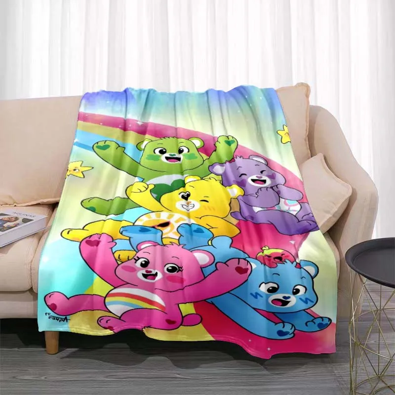 Cute Bear Cartoon Pattern Blanket Soft and Comfortable Children Lunch Sleep Blanket Four Seasons Warm Sofa Blanket