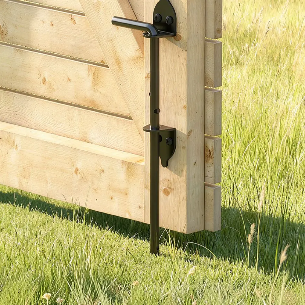 American Style Carbon Steel Gate Latch Matte Security Fence Lock For Wood Metal Door Entryway Reliable Hardware