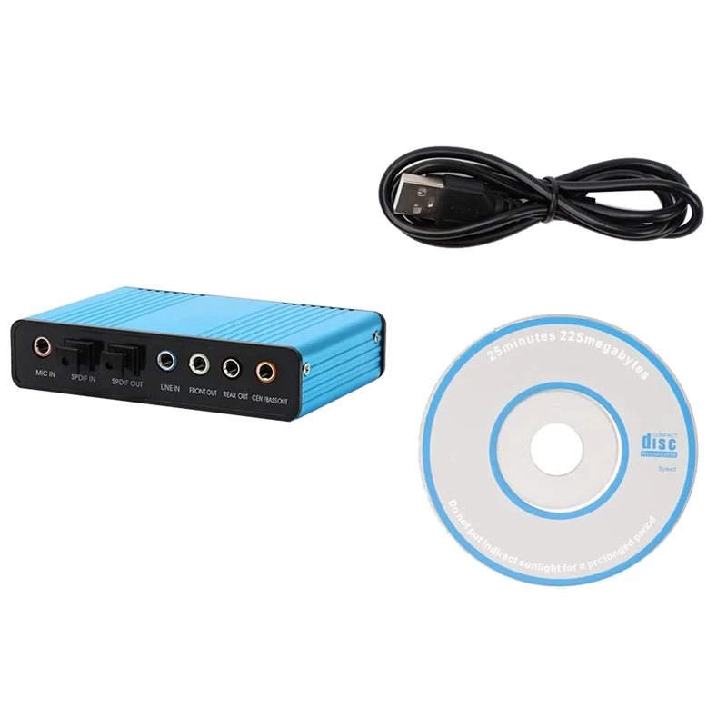 Sound Card,6 Channel External Sound Card USB 2.0 External 7.1 5.1 Surround Sound Optical S/PDIF Audio Sound Card Adapter