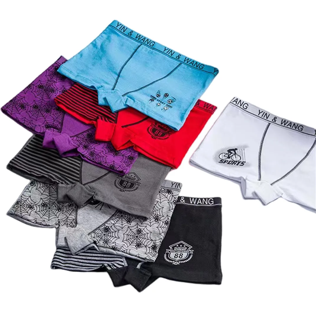 12Pcs/Lot Boy Cartoon Boxers Size 90-100-110 Cotton Soft Baby Boy Underwear Colorful Design Boy Underpants Bear Rocket Boxers