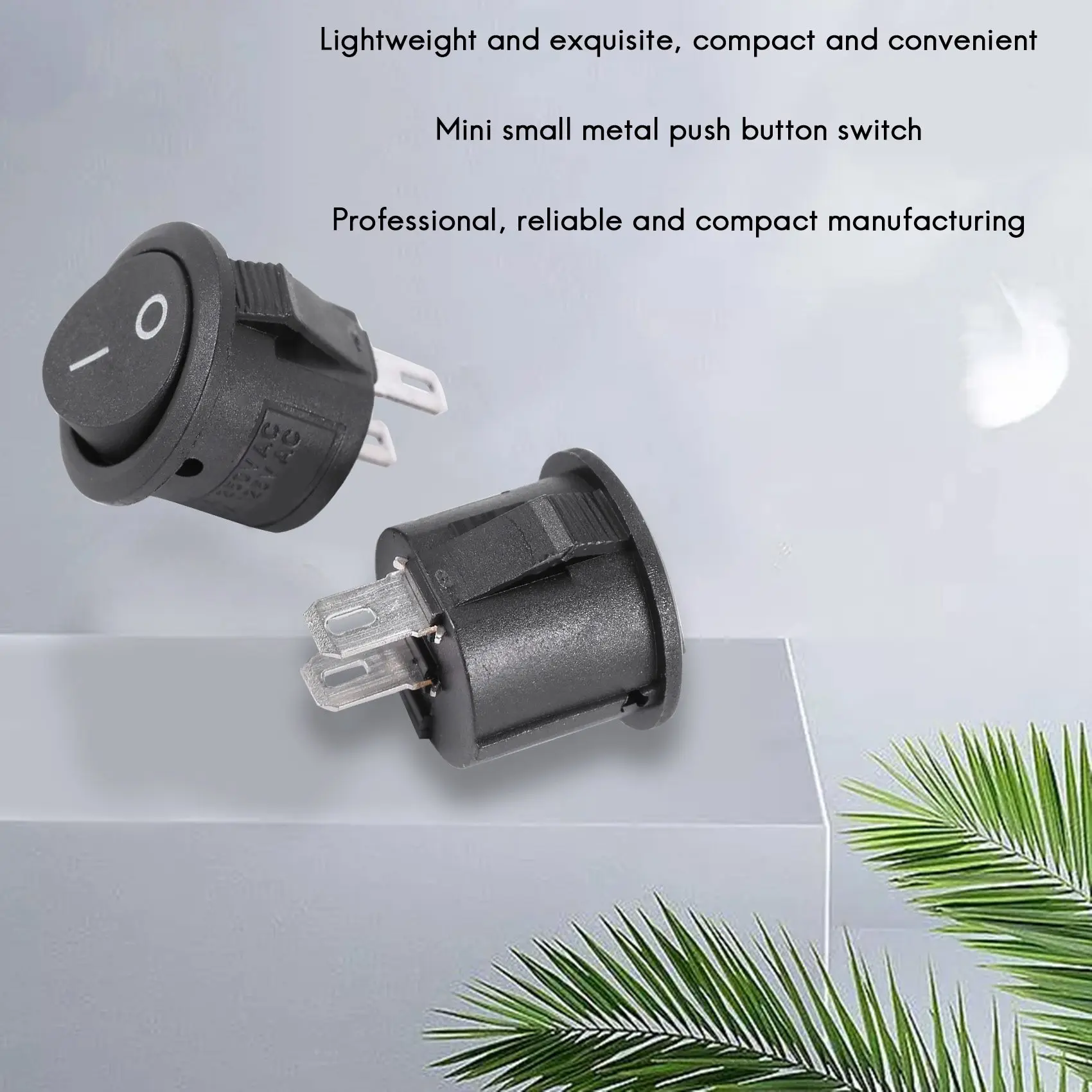 【AU03 Top !! 】5 Pcs SPST Black Button On/Off Round Rocker Switch AC 6A/125V 3A/250V