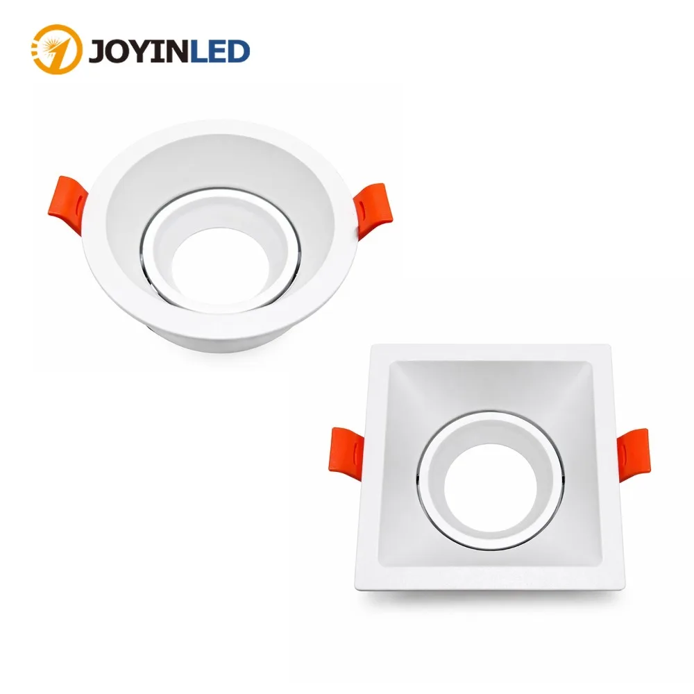1/10PCS Round Square Ceiling Spotlights GU10 Spot Lights White LED Recessed Ceiling Lamp Frame Bathroom Kitchen Downlights