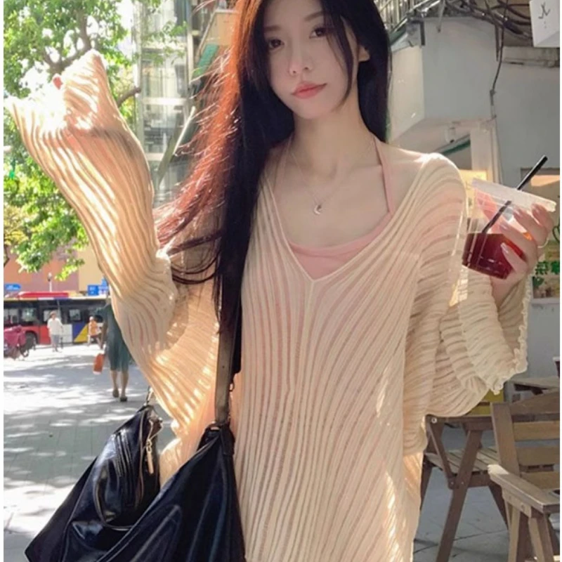 Ladies Two Piece Suit Pink Skirt Tops Long Dresses for Woman Clothes Sun Protection Suspenders Summer Office Lady Solid Ruffles