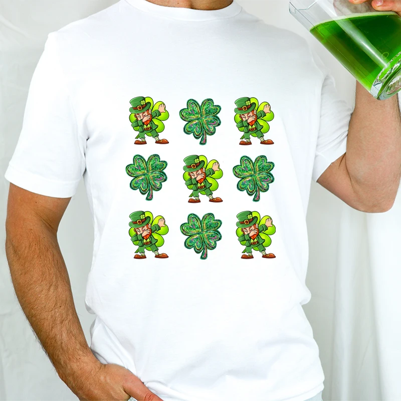 Dancing Leprechauns St Patrick's Day Graphic T Shirts Oversized T-shirt Designer Clothes Men Clothing T-shirts for Men Tshirt