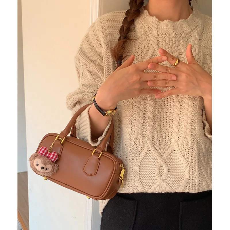 

2025 New Model Bowling Ball Bag Pleated Crossbody Women's Bag Handbag With Briefcase Function