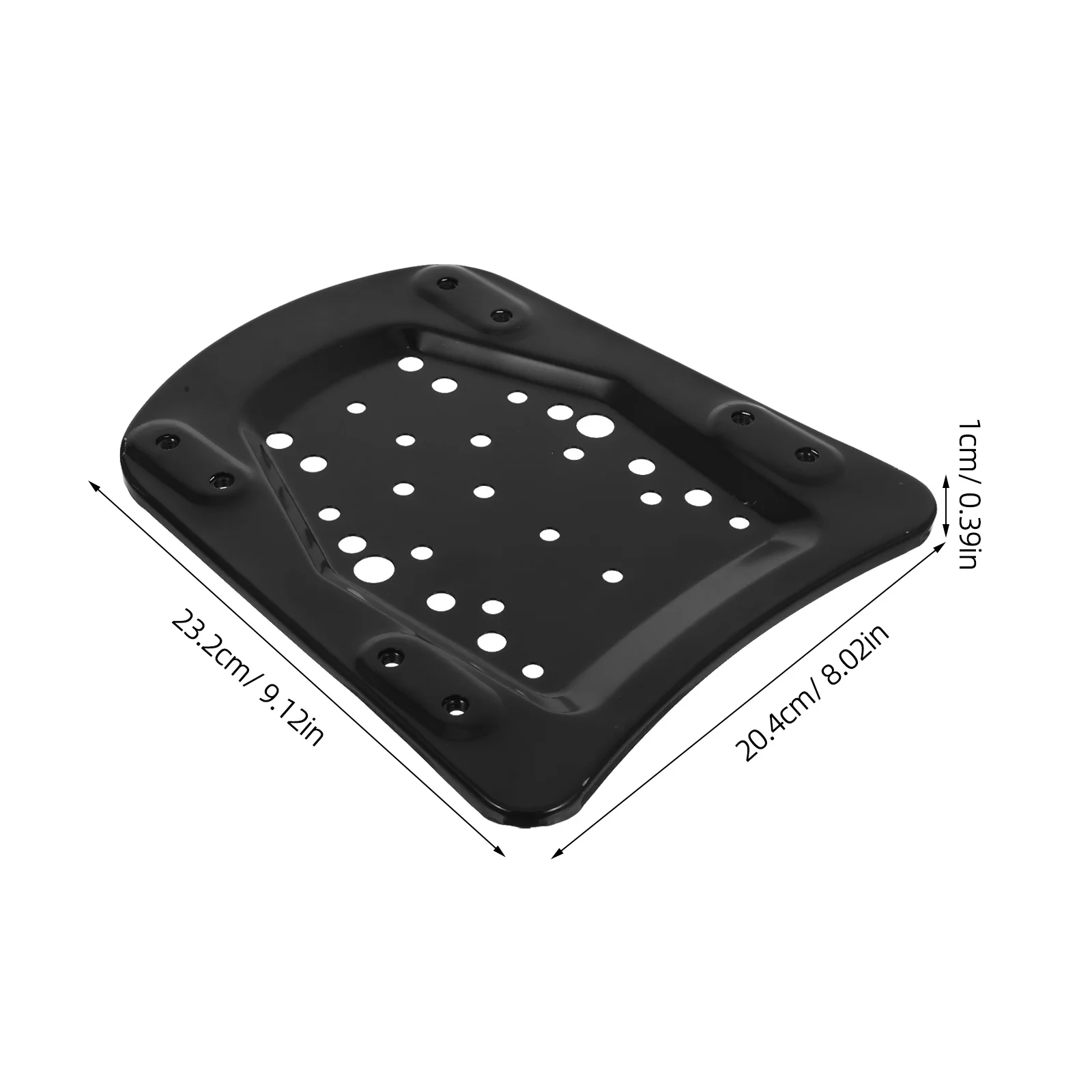 1 Set Motorcycle Rear Bottom Plate Black Metal Trunk Base For Luggage Rack Adapter Universal Fit Stamping Mount Tail Box Bracket