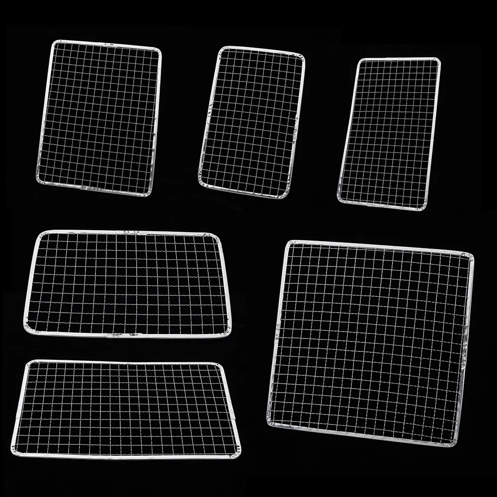 Portable Disposable Barbecue Net Lightweight Square Grilling Net Edge Binding Grill Mat