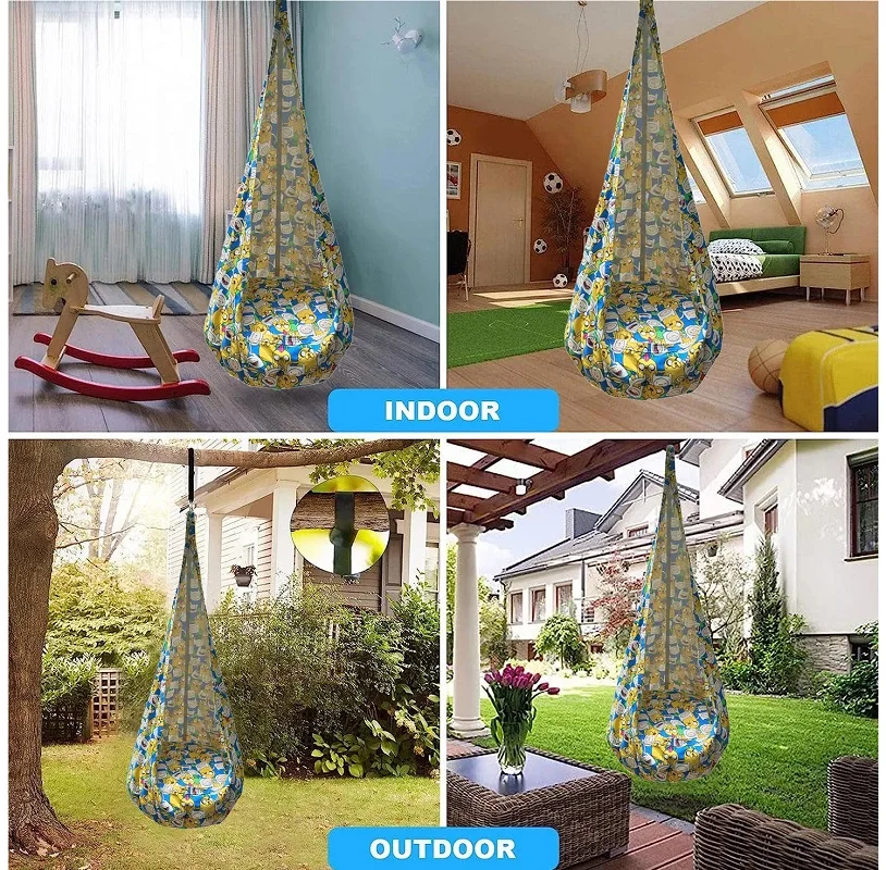 Kid Hammock Garden Furniture Pod Swings Chair Indoor Outdoor Hanging Seat Child Cocoon Swing Seat Patio Portable